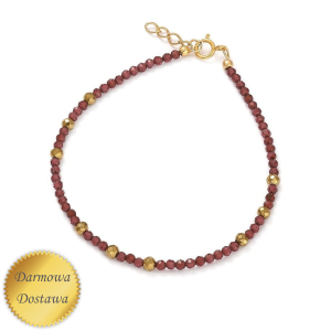 Bransoletka Granatami i Hematytami Srebro 925