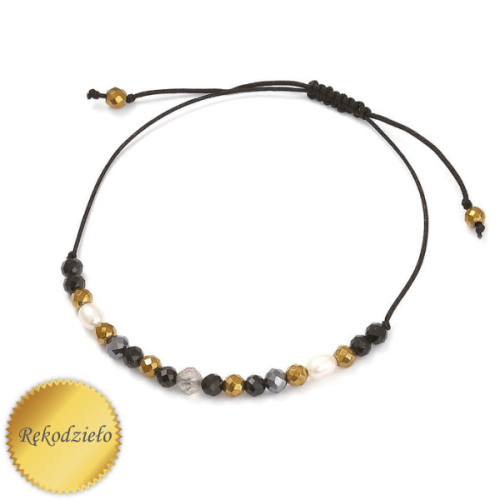 Bransoletka na Sznurku – Spinel, Hematyt, Perła i Labradoryt