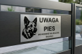 Tabliczka ostrzegawcza UWAGA PIES owczarek niemiecki