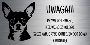 Grawerowana Tabliczka "Uwaga Pies" – Pinczer Miniaturowy