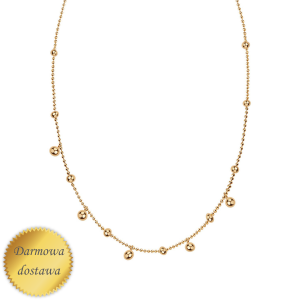 Choker z kulkami srebro pozłacane 925