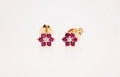 Kolczyki Kwiatki z Rubinami