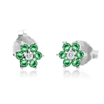 Złote kolczyki ze szmaragdem