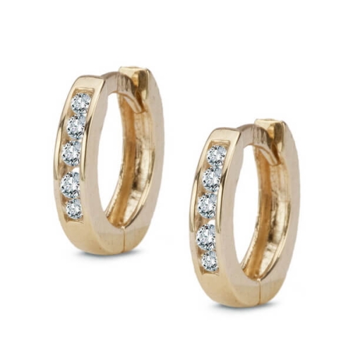 Kolczyki Złote Kółeczka z Cyrkoniami 333