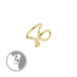 Kolczyk Nausznica Srebrna Pozłacana Podwójna