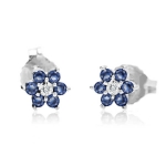 Złote Kolczyki z Szafirem