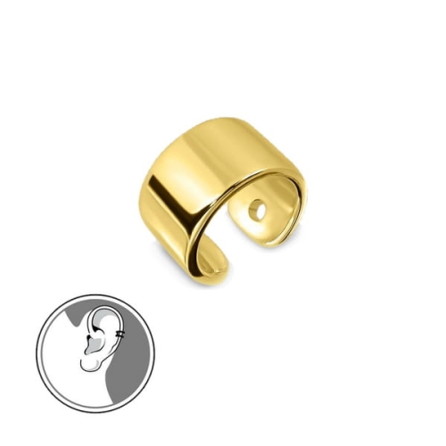 Nausznica Szeroka Pozłacana Gładka