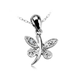 Wisiorek Motyl Białe Złoto