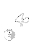 Nausznica Srebrna Podwójna