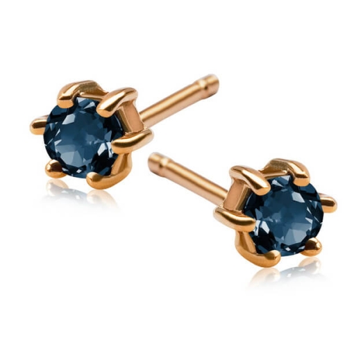 Złote Kolczyki z Szafirem