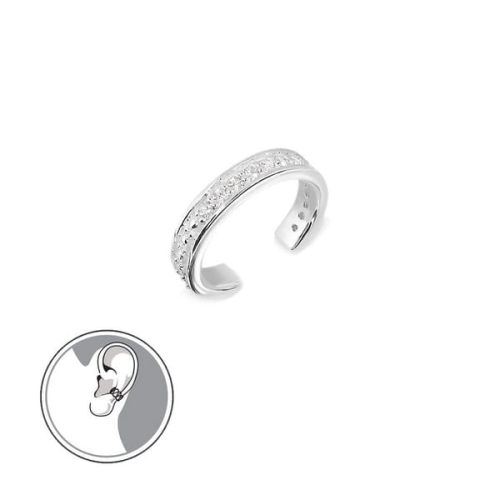 Nausznica z Cyrkoniami Srebrna