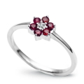 Pierścionek z Diamentem Rubinami