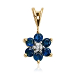 Wisiorek z Szafirami i Diamentem