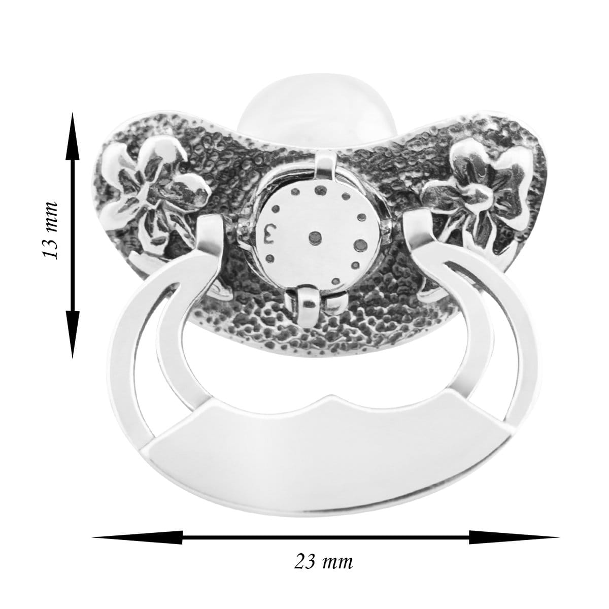 srebrny smoczek na ząbek